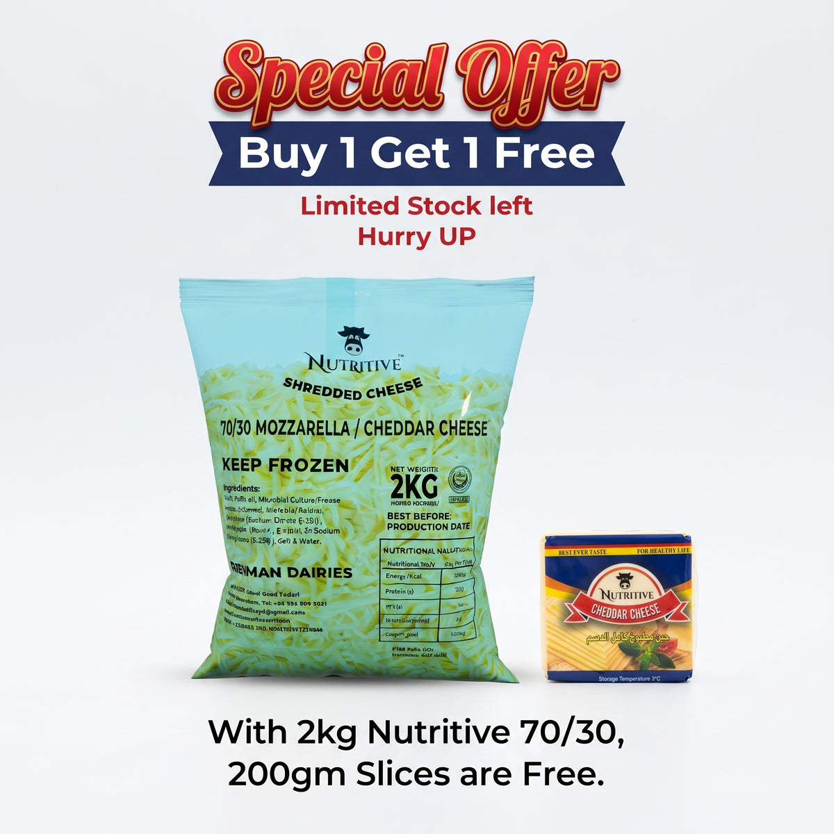 Special Offer product bundle packaging on plain background