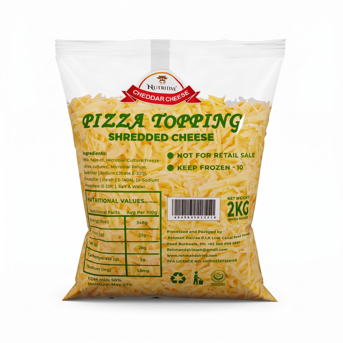 Nutritive Pizza Topping Cheese 2kg