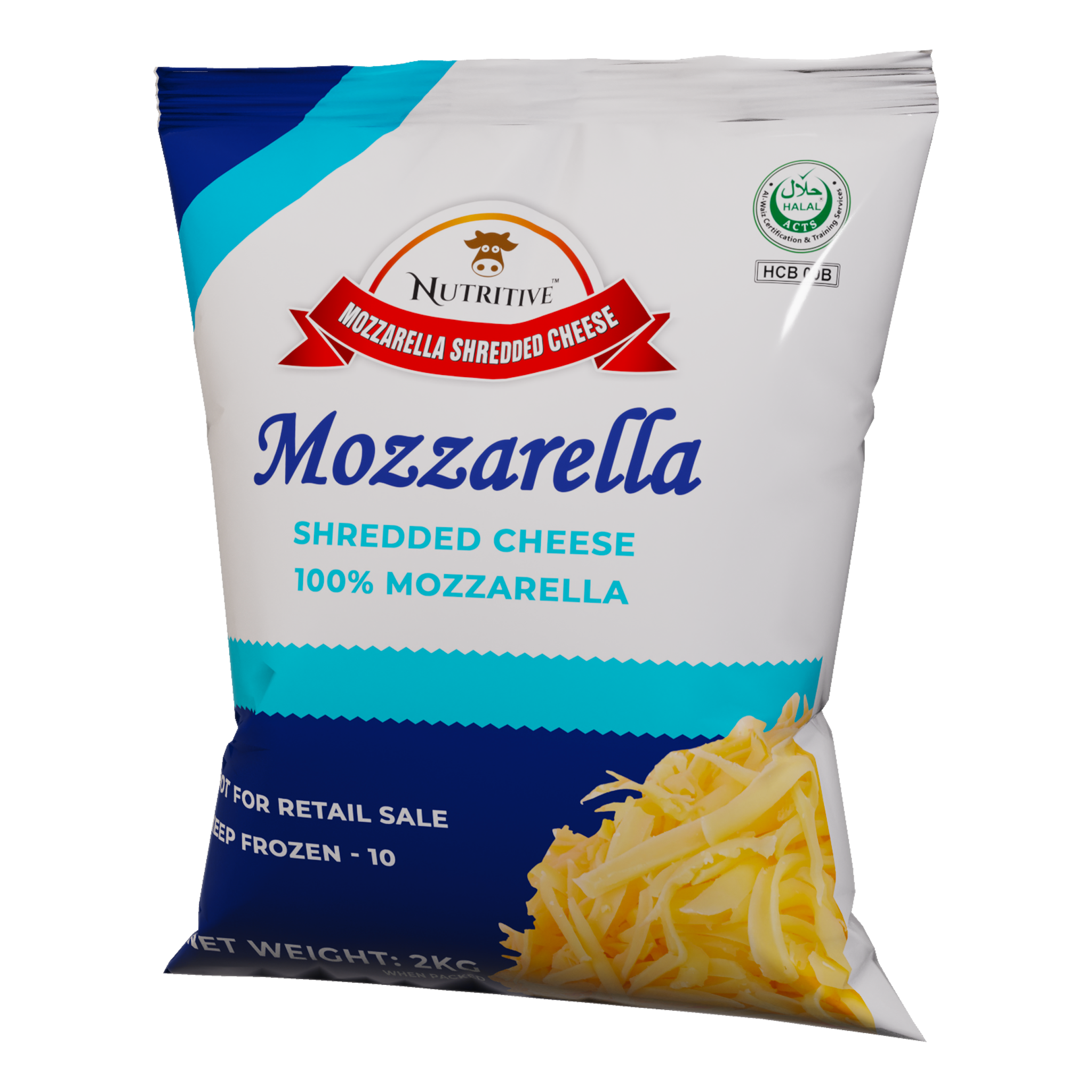 Nutritive Shredded Mozzarella Cheese 100% - 2kg