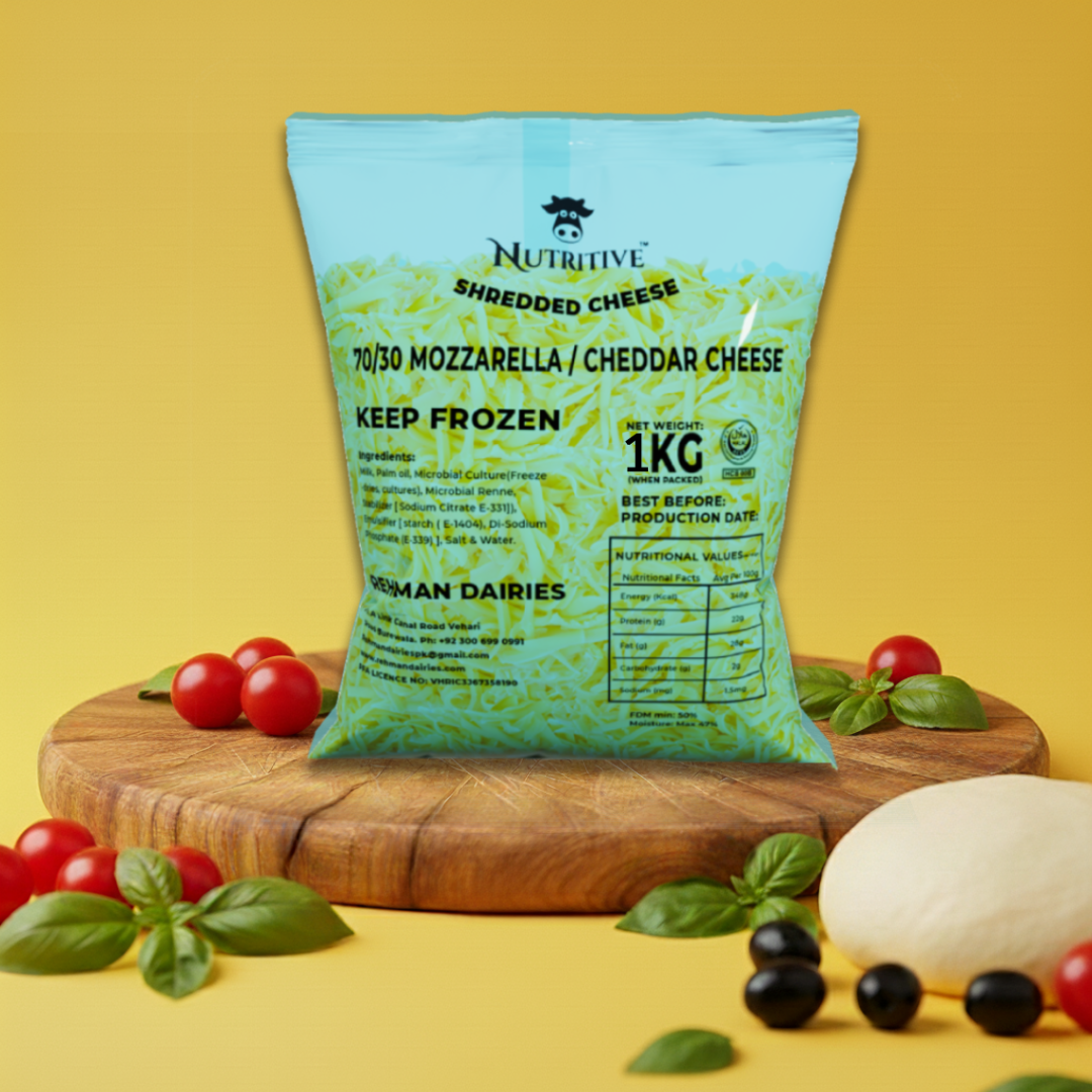 Nutritive Shredded 70/30 Mozzarella and Cheddar Cheese 1kg