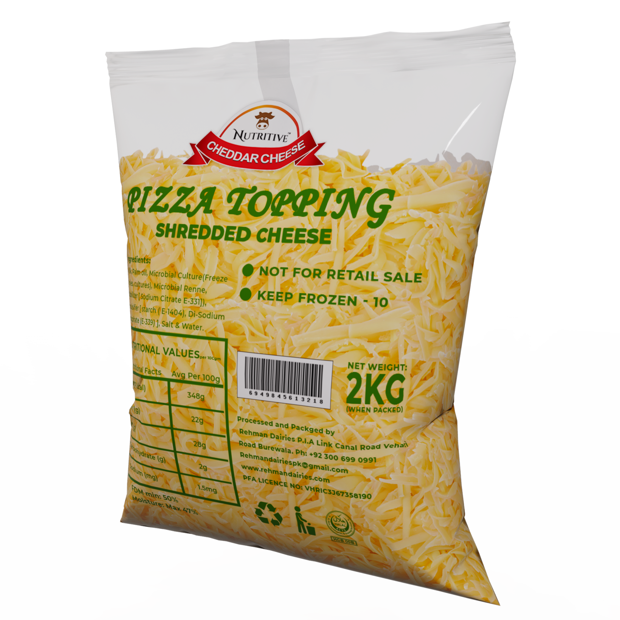 Nutritive Pizza Topping Cheese 2kg