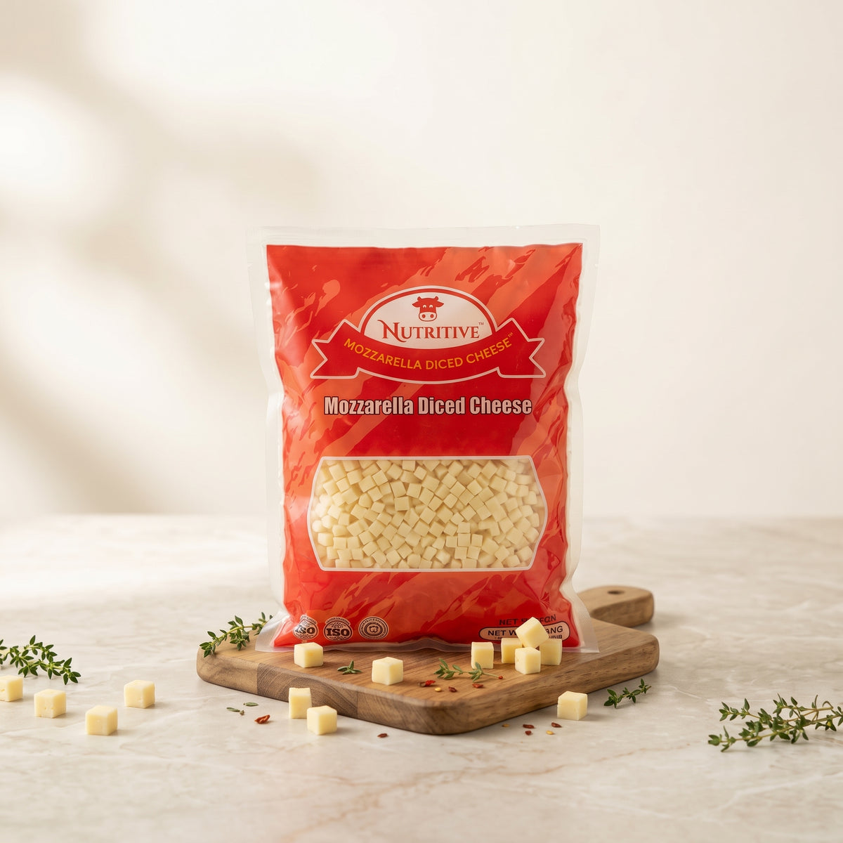 Nutritive Mozzarella Dice Cheese 1kg
