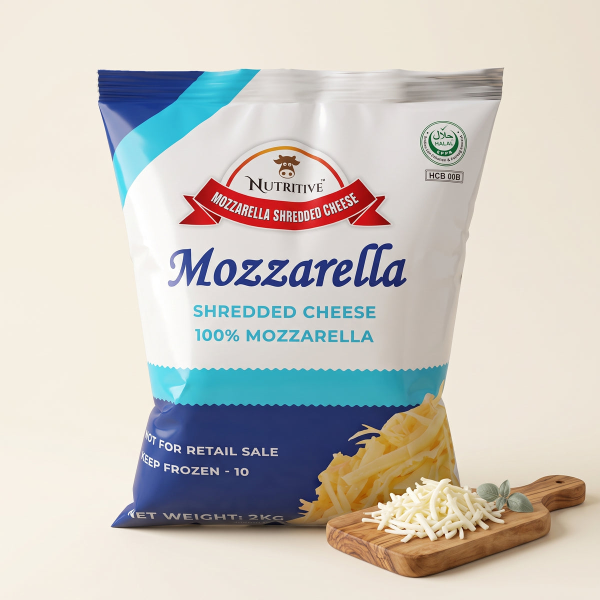 Nutritive Shredded Mozzarella Cheese 100% - 2kg
