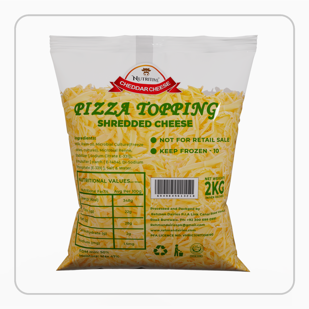 Nutritive Pizza Topping Cheese 2kg