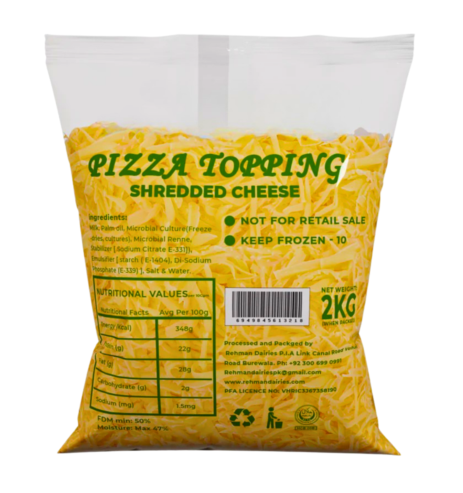 Nutritive Pizza Topping Cheese 2kg