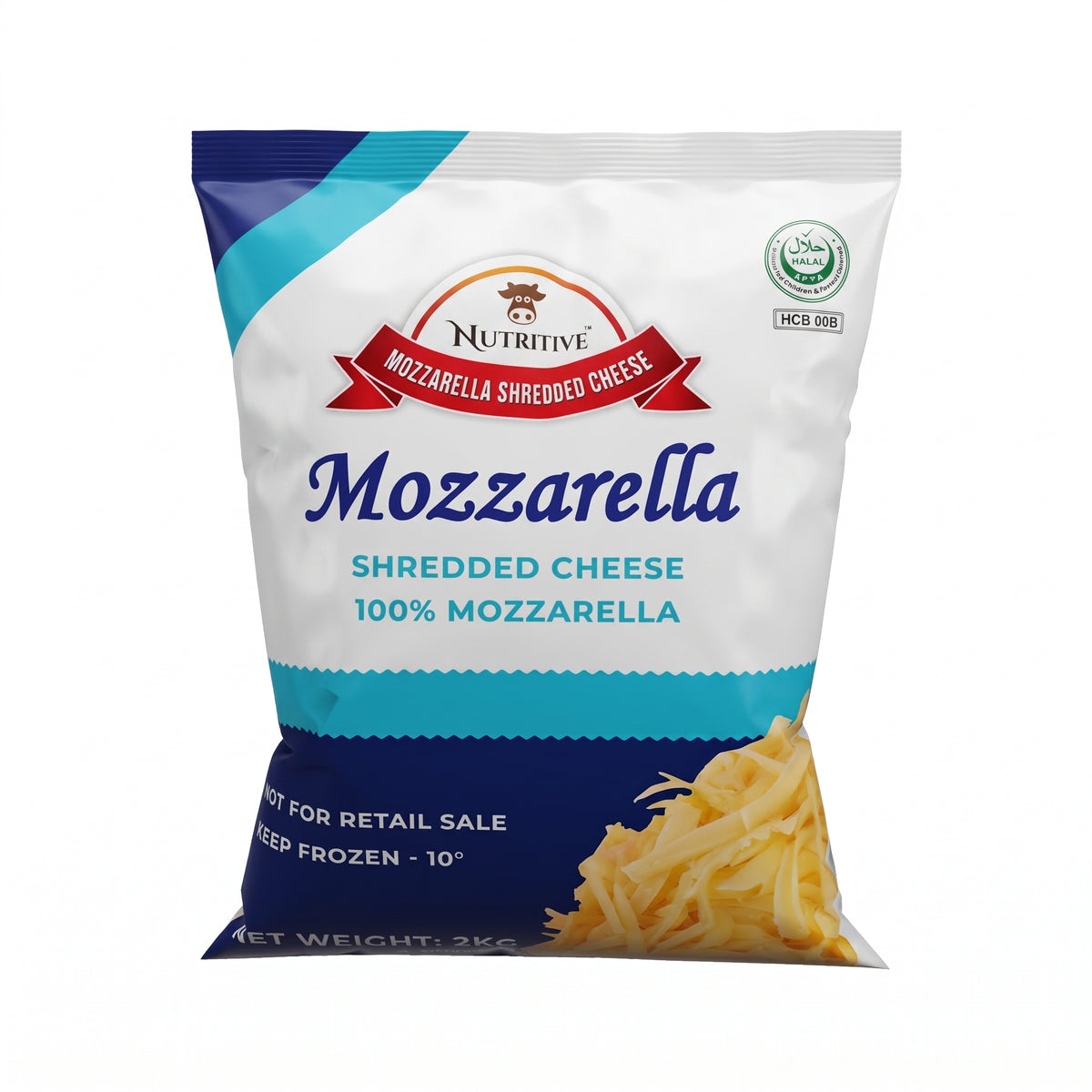 Nutritive Shredded Mozzarella Cheese 100% - 2kg
